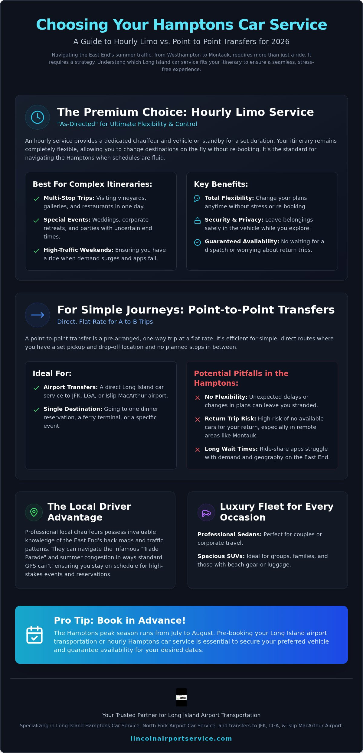 Hourly Limo Service Hamptons: The 2026 Guide to Luxury & Flexibility